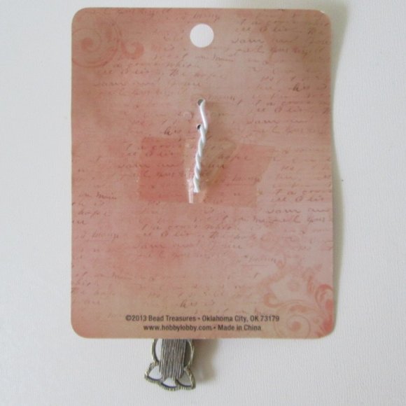 Turquoise Color Silvertone Cross Pendant - Picture 3 of 3